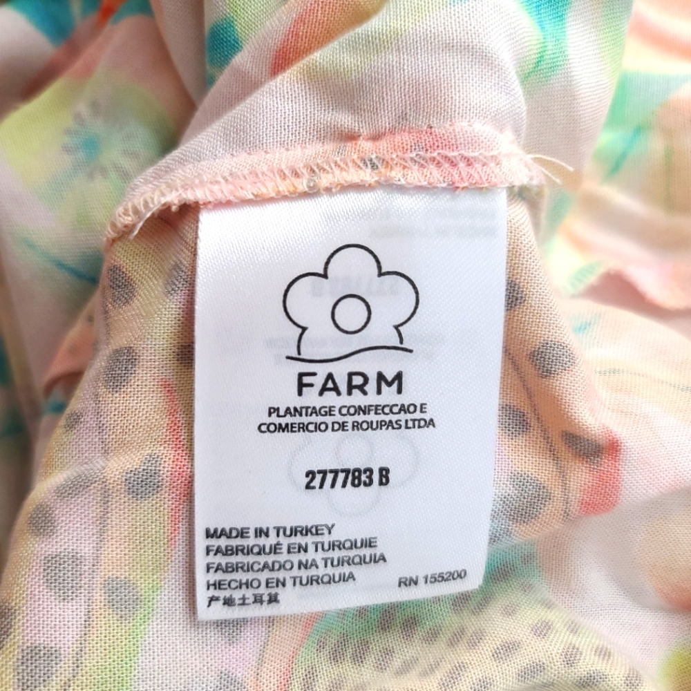 Anthropologie Farm Rio Rainbow Forest Fruits Print Wrap Blouse - Picture 6 of 13